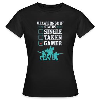 Relationship Status Gamer Design - Frauen T-Shirt - Schwarz - Vorne - AI Model Female 172 dark (172cm)