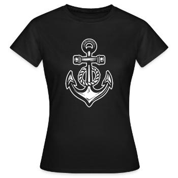 Anker Boot Schiff Nautik - Frauen T-Shirt - Schwarz - Vorne - AI Model Female 172 dark (172cm)