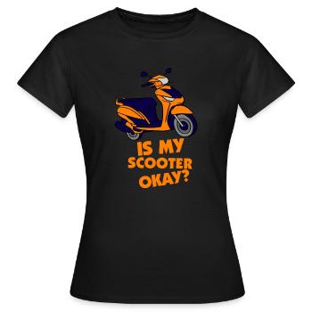 E-Scooter Roller Scooter - T-shirt Femme - noir - Devant - AI Model Female 172 dark (172cm)