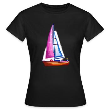 Segelsport Segeln Segelboot Segler Segelschiff - Frauen T-Shirt - Schwarz - Vorne - AI Model Female 172 dark (172cm)