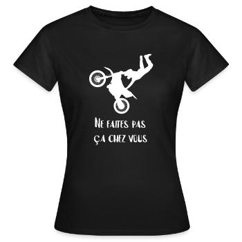 Motocross air stunt - T-shirt Femme - noir - Devant - AI Model Female 172 dark (172cm)