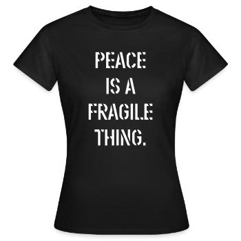 Frieden gegen Krieg statement pazifismus stencil - Frauen T-Shirt - Schwarz - Vorne - AI Model Female 172 dark (172cm)