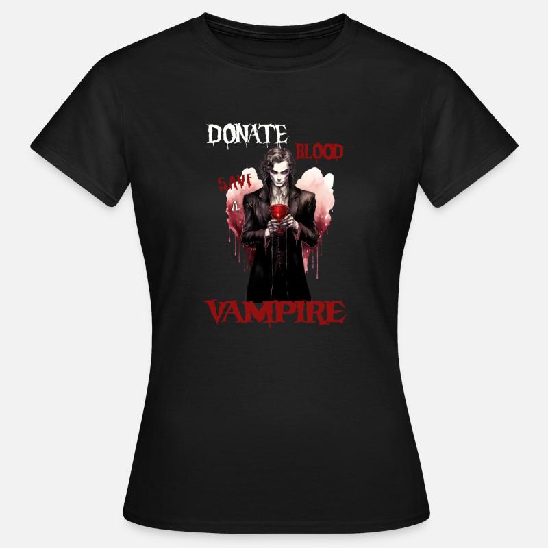 Halloween Design- donate blood save a vampire - Women's T-Shirt - black