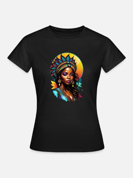 femme afro - beauté - Dame-T-shirt - sort