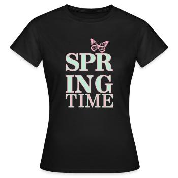 Printemps - Le printemps est là ! - T-shirt Femme - noir - Devant - AI Model Female 172 dark (172cm)