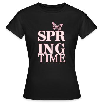 Printemps - Le printemps est là ! - T-shirt Femme - noir - Devant - AI Model Female 172 dark (172cm)