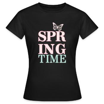 Printemps - Le printemps est là ! - T-shirt Femme - noir - Devant - AI Model Female 172 dark (172cm)