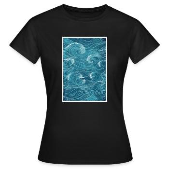 wellen surf Meer - Frauen T-Shirt - Schwarz - Vorne - AI Model Female 172 dark (172cm)