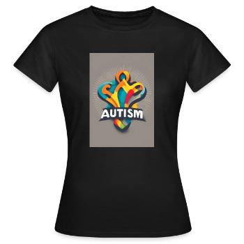 Gravité de l’autisme - T-shirt Femme - noir - Devant - AI Model Female 172 dark (172cm)