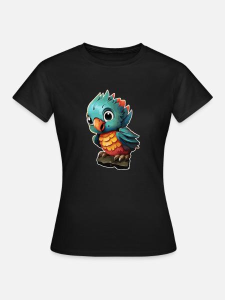 Cartoon Parrot - Women's T-Shirt - black