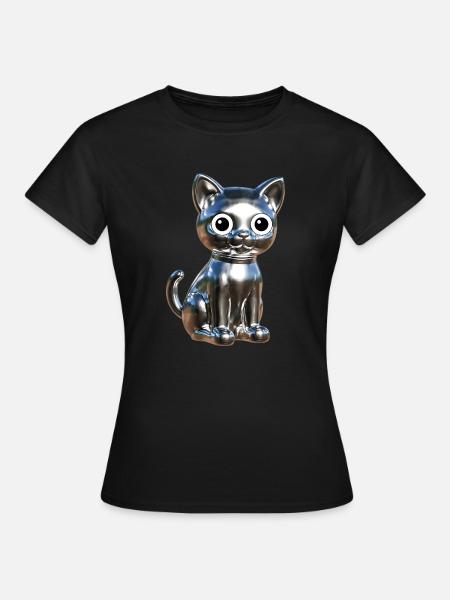 Metallic Chrom Elegance - Frauen T-Shirt - Schwarz