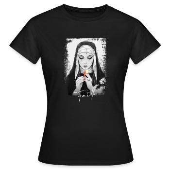 Foi et rébellion – Bad Habit Vibes - T-shirt Femme - noir - Devant - AI Model Female 172 dark (172cm)