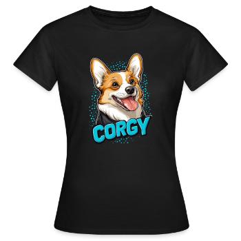 Corgy Dog UK - Frauen T-Shirt - Schwarz - Vorne - AI Model Female 172 dark (172cm)