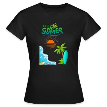 Été - T-shirt Femme - noir - Devant - AI Model Female 172 dark (172cm)