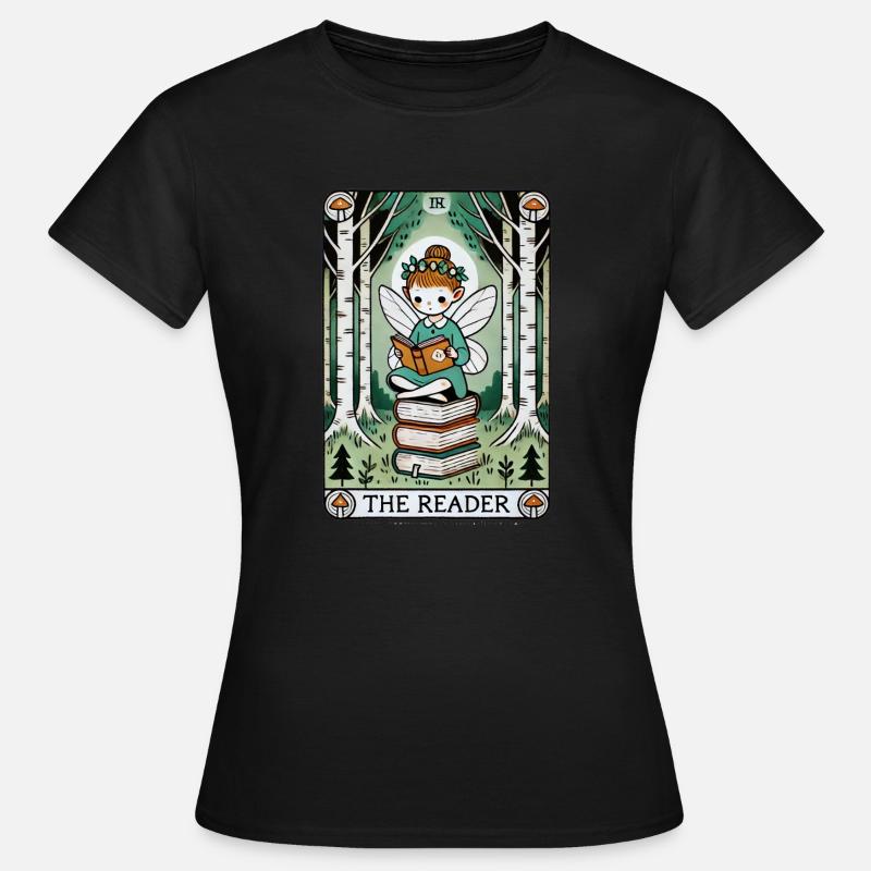 The Reader Tarot Card Design - Women's T-Shirt - black