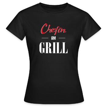 Chef au grill - T-shirt Femme - noir - Devant - AI Model Female 172 dark (172cm)