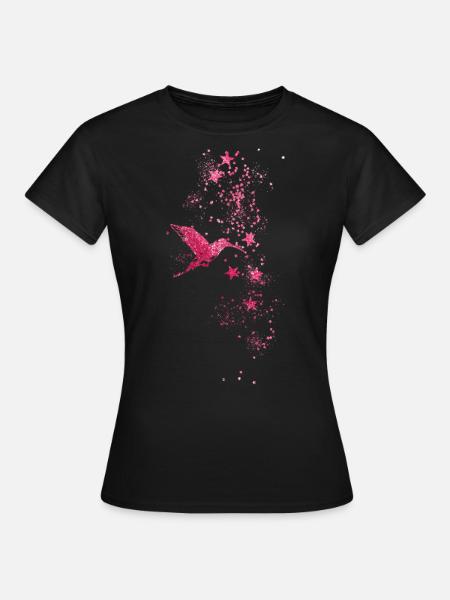 star stars,white,illustration,star,hummingbird,bird - Women's T-Shirt - black