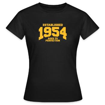 aged to perfection established 1954 (fr) - T-shirt Femme - noir - Devant - AI Model Female 172 dark (172cm)