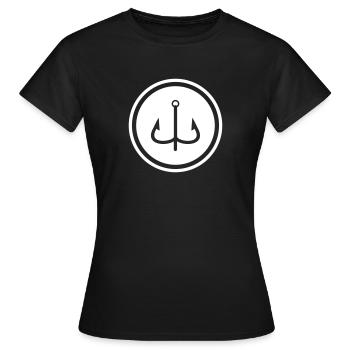 Angelhaken - Frauen T-Shirt - Schwarz - Vorne - AI Model Female 172 dark (172cm)