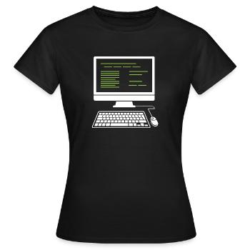 Ordinateur PC - T-shirt Femme - noir - Devant - AI Model Female 172 dark (172cm)
