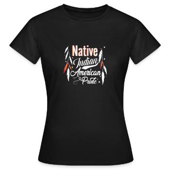 Amérindien I tribu indienne - T-shirt Femme - noir - Devant - AI Model Female 172 dark (172cm)