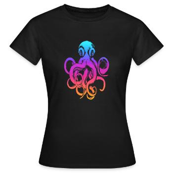 Oktopus - Tentakel - Tintenfisch - Frauen T-Shirt - Schwarz - Vorne - AI Model Female 172 dark (172cm)