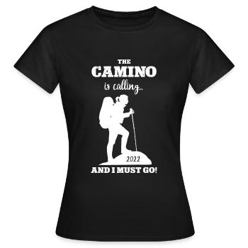 Pilger Reise 2022 Wandern Pilgern Jakobsweg Camino - Frauen T-Shirt - Schwarz - Vorne - AI Model Female 172 dark (172cm)