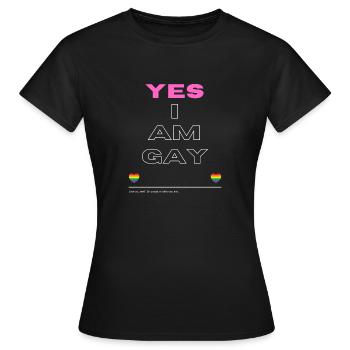 Oui, je suis gay Pride Shirt - T-shirt Femme - noir - Devant - AI Model Female 172 dark (172cm)