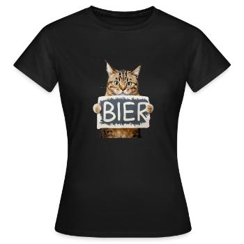 Bier - Frauen T-Shirt - Schwarz - Vorne - AI Model Female 172 dark (172cm)
