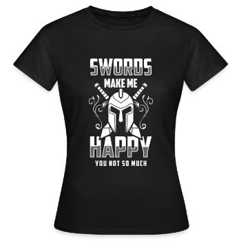 Schwert Aikido Duell - Frauen T-Shirt - Schwarz - Vorne - AI Model Female 172 dark (172cm)