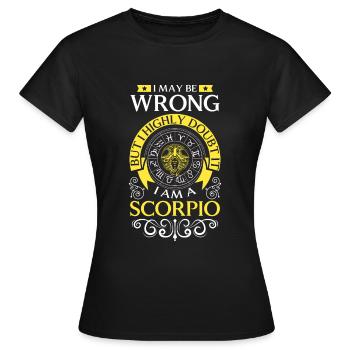 Signe du zodiaque anniversaire piqûre Novembre - T-shirt Femme - noir - Devant - AI Model Female 172 dark (172cm)
