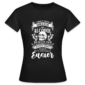 Drug-Free Drugs Marijuana Nicotine - Women's T-Shirt - black - Front - AI Model Female 172 dark (172cm)
