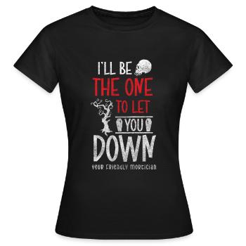 gravedigger profession coffin mourning - Women's T-Shirt - black - Front - AI Model Female 172 dark (172cm)