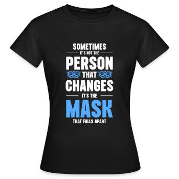 Maske Kostüm Parade Maskiert - Frauen T-Shirt - Schwarz - Vorne - AI Model Female 172 dark (172cm)