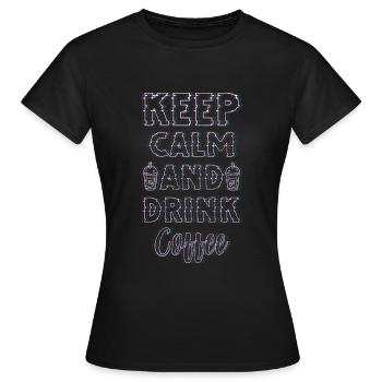 Kaffee Wachmacher Kaffeebohne Coffeeshop - Frauen T-Shirt - Schwarz - Vorne - AI Model Female 172 dark (172cm)