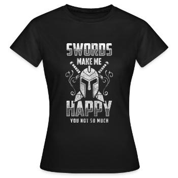 Schwertkampf Kampf Säbel - Frauen T-Shirt - Schwarz - Vorne - AI Model Female 172 dark (172cm)