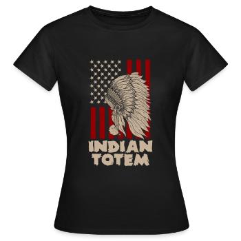 Totem feather headdress - Women's T-Shirt - black - Front - AI Model Female 172 dark (172cm)