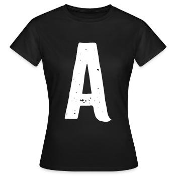 A Letter - Women's T-Shirt - black - Front - AI Model Female 172 dark (172cm)