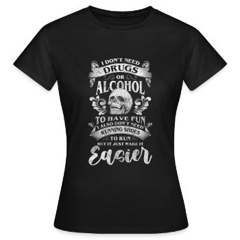 Drug Free Addiction Clean Reboot - Women's T-Shirt - black - Front - AI Model Female 172 dark (172cm)