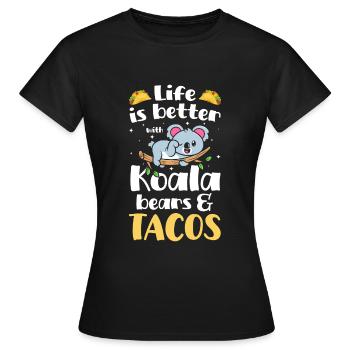 Eukalyptus Tierschutz Wald - Frauen T-Shirt - Schwarz - Vorne - AI Model Female 172 dark (172cm)