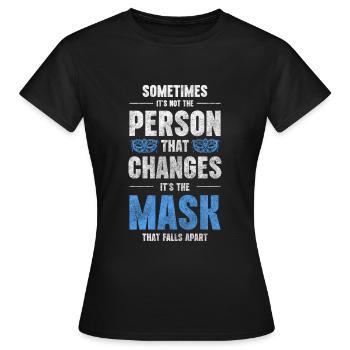 Mascarade Bal Costume Protection Inconnue - T-shirt Femme - noir - Devant - AI Model Female 172 dark (172cm)