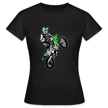 Moto Cross - Motocross - Supercross - MX - SX - T-shirt Femme - noir - Devant - AI Model Female 172 dark (172cm)