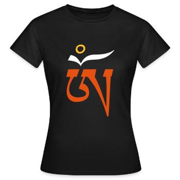 Aum Om tibétain 3c - T-shirt Femme - noir - Devant - AI Model Female 172 dark (172cm)