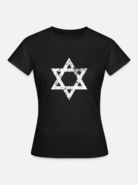 Davidstern - Jüdisches Design - Frauen T-Shirt - Schwarz