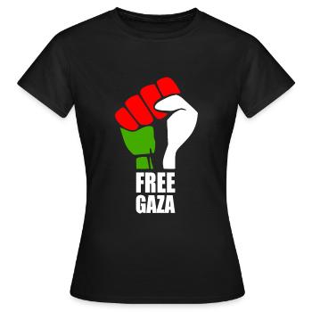 Free gaza - Women's T-Shirt - black - Front - AI Model Female 172 dark (172cm)