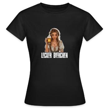 Lecker Bierchen Meme Bier Weizenbier Weißbier - Frauen T-Shirt - Schwarz - Vorne - AI Model Female 172 dark (172cm)