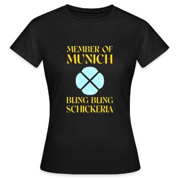 Member of Munich Bling Bling Schickeria - Frauen T-Shirt - Schwarz - Vorne - AI Model Female 172 dark (172cm)
