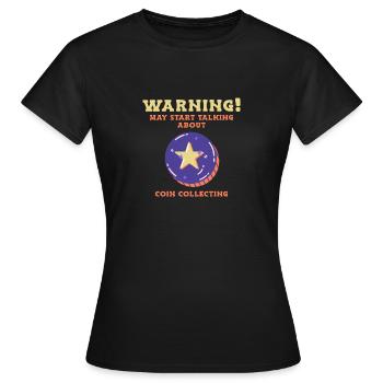 Pièces collecteurs de pièces Numismatique - T-shirt Femme - noir - Devant - AI Model Female 172 dark (172cm)