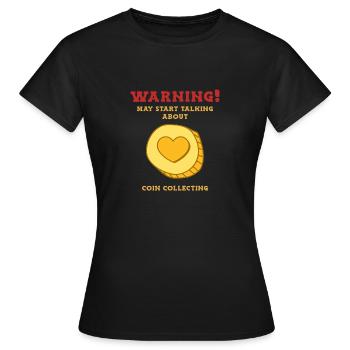 Pièces collecteurs de pièces Numismatique - T-shirt Femme - noir - Devant - AI Model Female 172 dark (172cm)