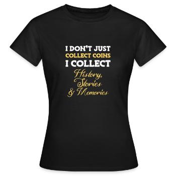 Pièces collecteurs de pièces Numismatique - T-shirt Femme - noir - Devant - AI Model Female 172 dark (172cm)